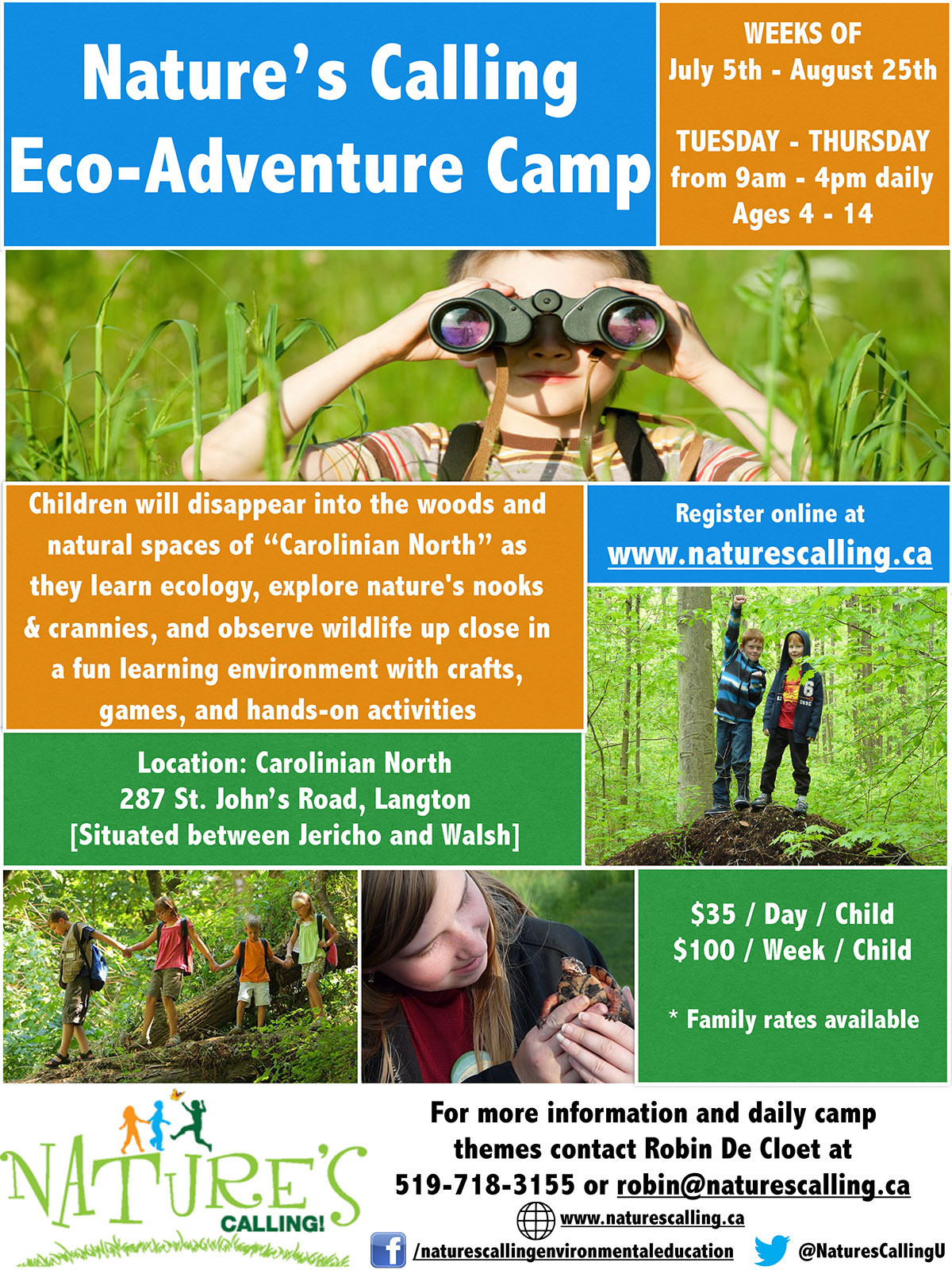 Nature’s Calling EcoAdventure Camp